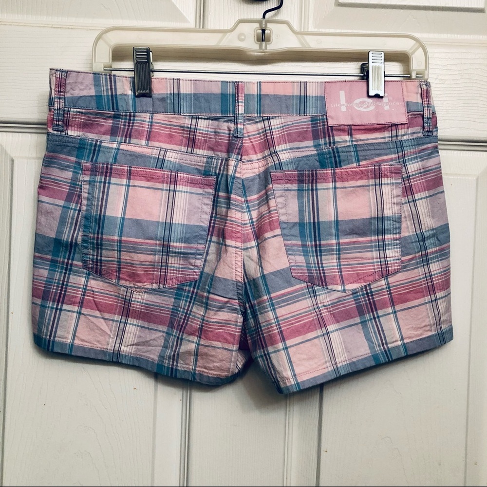 Y2K LEI Stretch Shorts Blue/Purple/Pink Size 9 —#005 - Picture 9 of 13